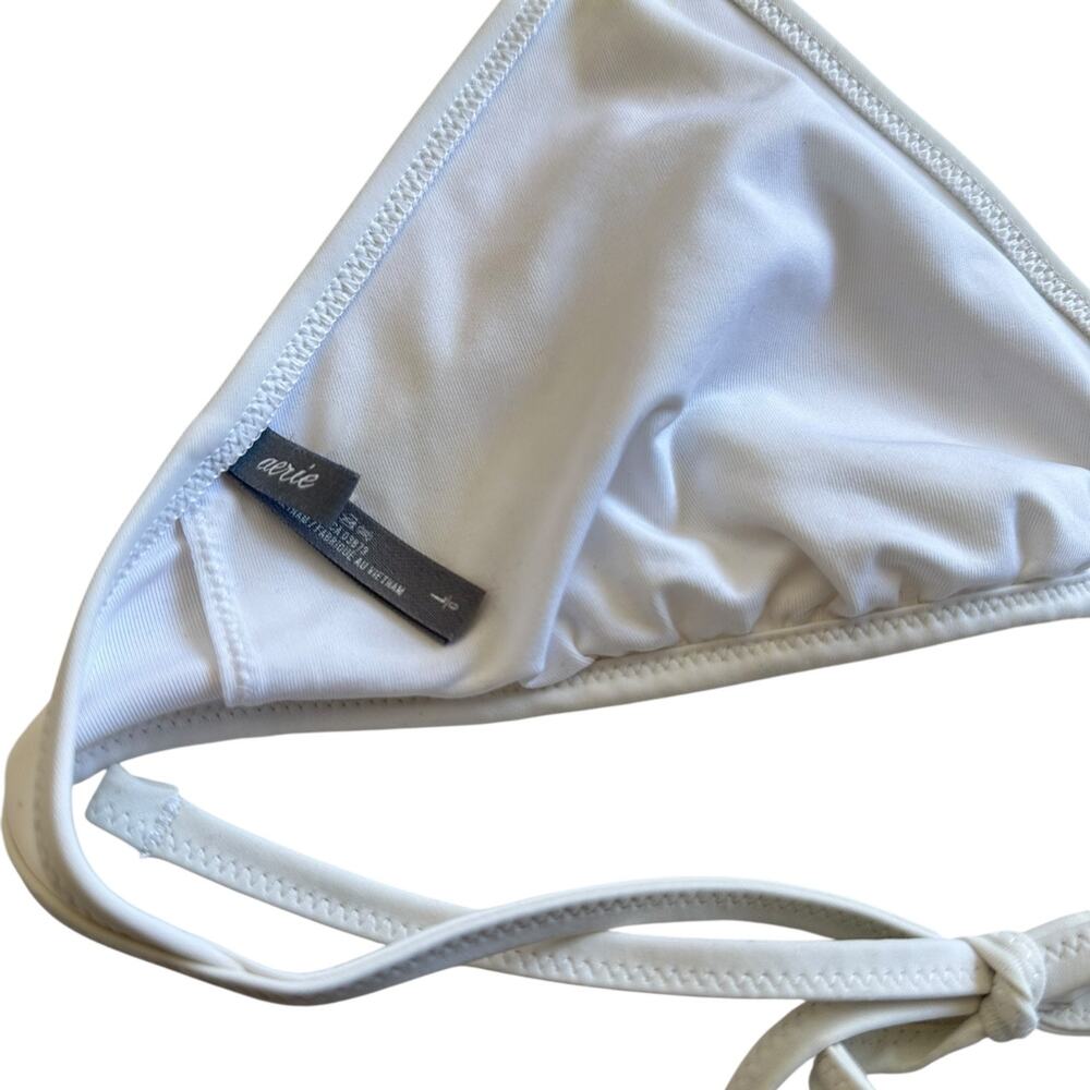 Aerie womens size Large White string classic triangle bikini top - Picture 7 of 8